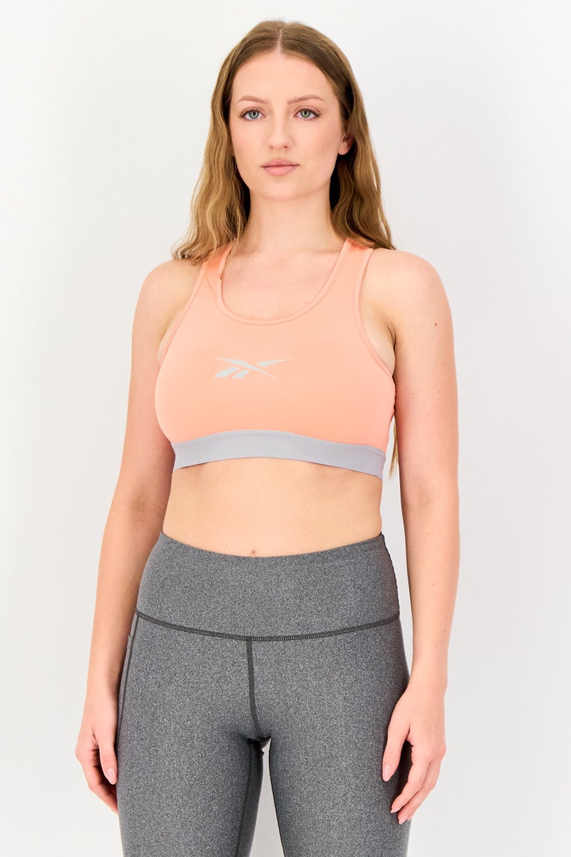 Reebok Women Non Padded Sleeveless Training Sports Bra, Peach - Image 1