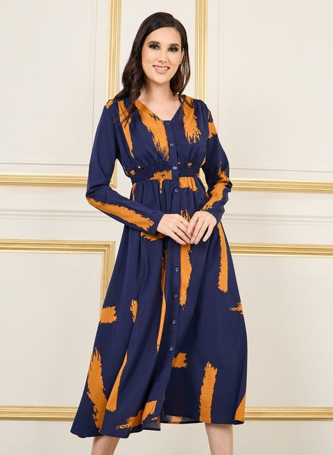 Printed Midi Dress