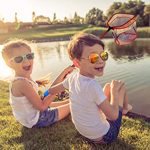 YVLEEN Kids Fishing Net for Lakes - Minnow Nets for Kids - Aluminum Collapsible Telescopic Fishing Pole Handle and Nylon Mesh Small Fishing net - Butterfly Nets for Kids Outdoor Playing - Image 2