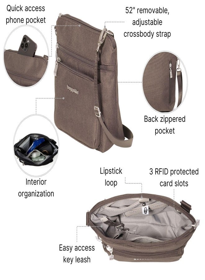 Baggallini Modern Pocket Crossbody, Dark Umber Heritage - Image 3