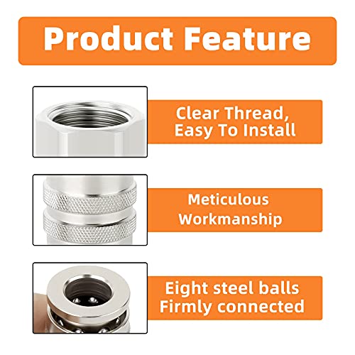 GASHER 2PCS 1/2-Inch Female Industrial Coupler, 1/2 Basic Flow Quick Connect Air Coupler - Image 5