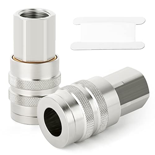 GASHER 2PCS 1/2-Inch Female Industrial Coupler, 1/2 Basic Flow Quick Connect Air Coupler - Image 1