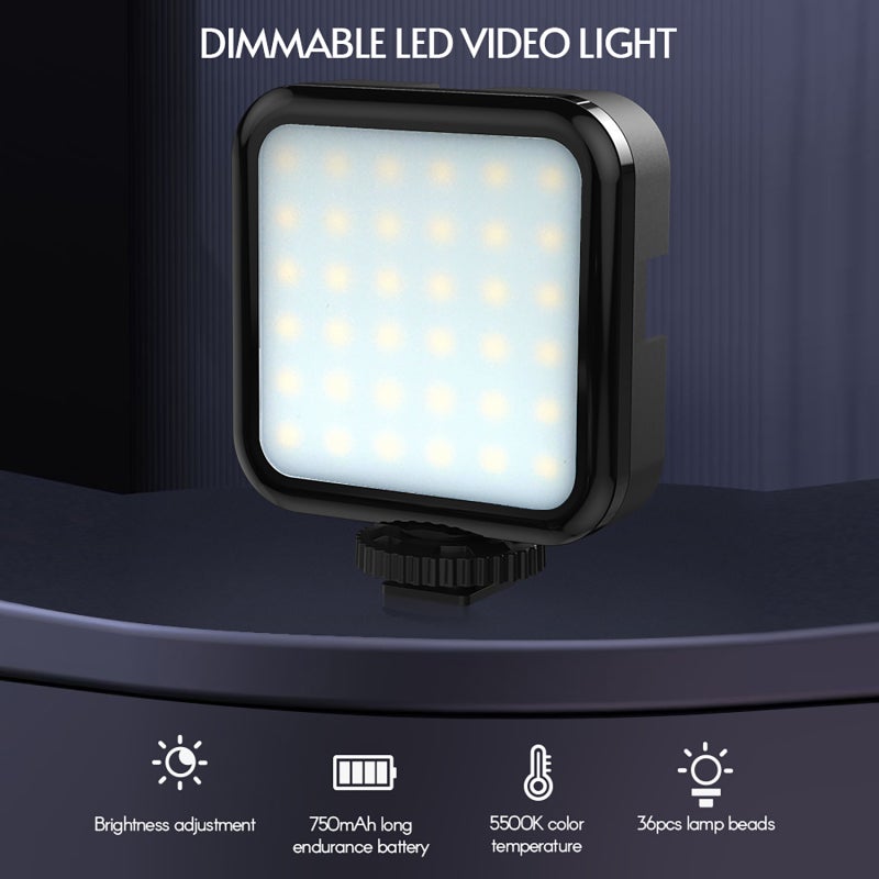 Jumpflash L36R LED Video Light Dimmable On Camera Fill Light with Built-in Rechargeable Battery Shoe Mount for Photography Video - Image 2