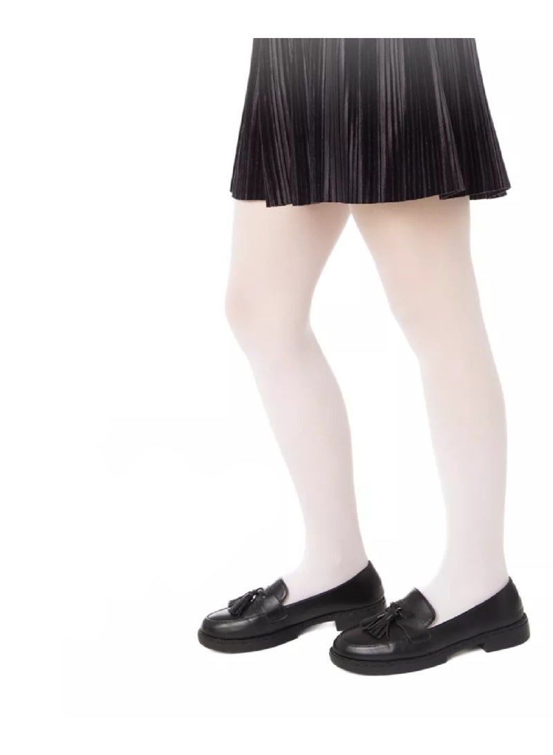 Conte Ballet Dance School Uniform Ultra Durable Nylon Tights for Girls - White 2 Pairs - Image 4