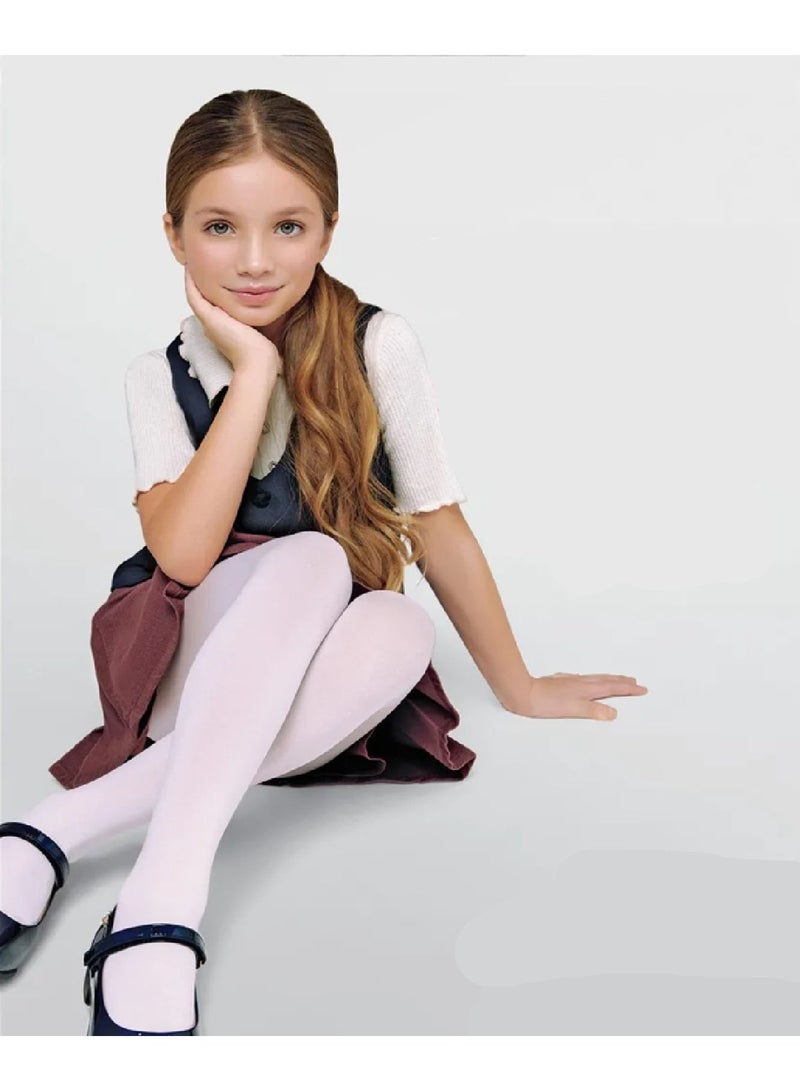 Conte Ballet Dance School Uniform Ultra Durable Nylon Tights for Girls - White 2 Pairs - Image 2