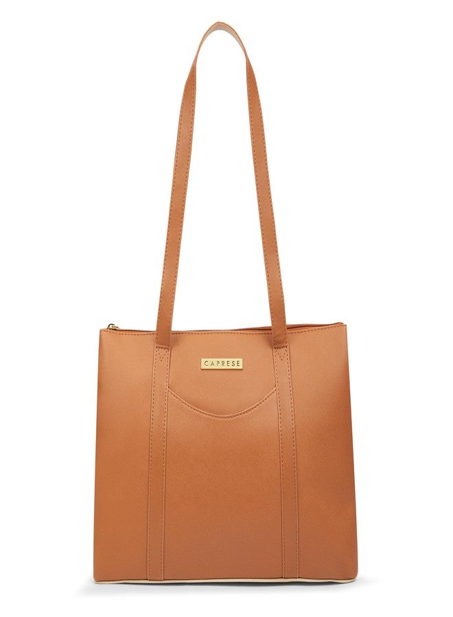 Caprese Basil Small Tote Bag for Women with Comfortable Straps | Stylish, Durable, Multi-Compartment Design for Work, Travel, Shopping | Large Capacity, Ideal for Tab & Essentials (Tan) - Image 1