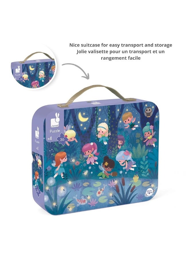 Janod 36 Piece Fairies and Water Lilies Jigsaw Puzzle - Ages 4+ - J02664 - Image 1