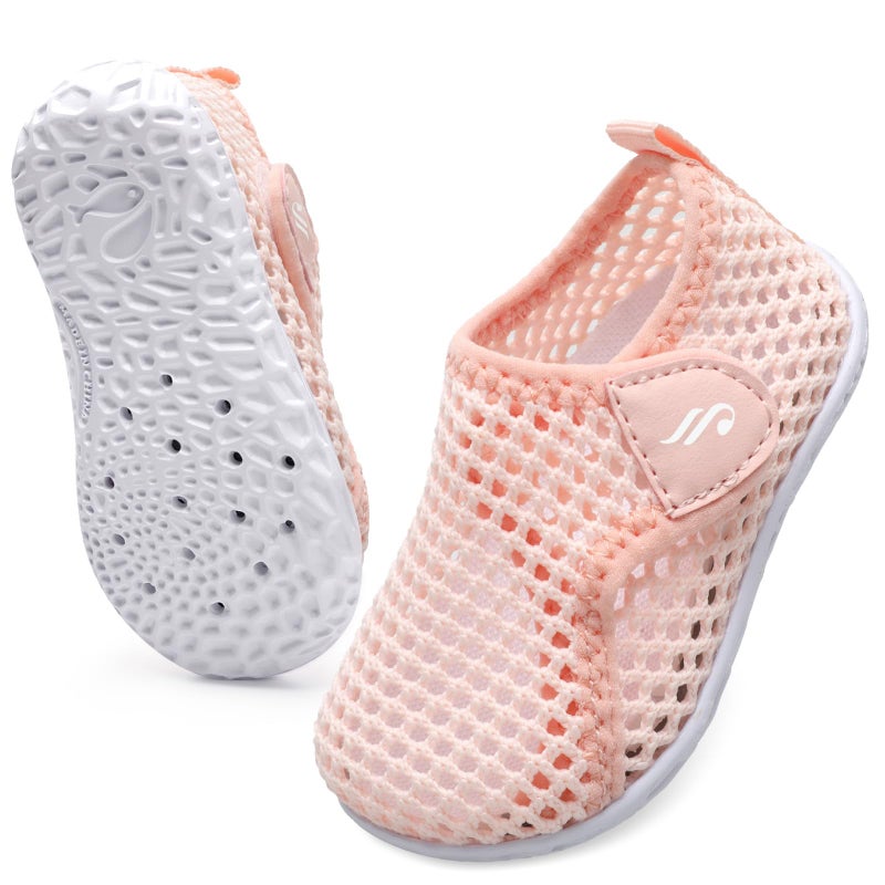 JIASUQI Babys Girls Boys Comfort Walking Water Shoes for Outdoor Swimming River Mesh Pink 12-18 Months - Image 3