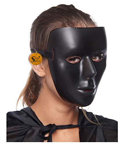 Sage Square Stoneman Vendetta Comic Face Mask - Fawkes Anonymous VIP Edition, Perfect Fit for Cosplay V for Vendetta (Black) (Pack of 1) - Multi Color - Image 1