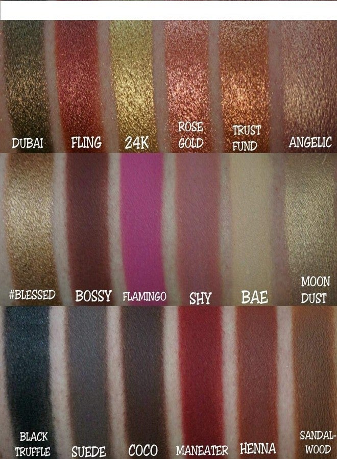 Glowhouse Professional Combo Of Nude Eye Shadow Palette With 5Pc Brush & 2 Puff Shimmery & Matte Finish - Image 2