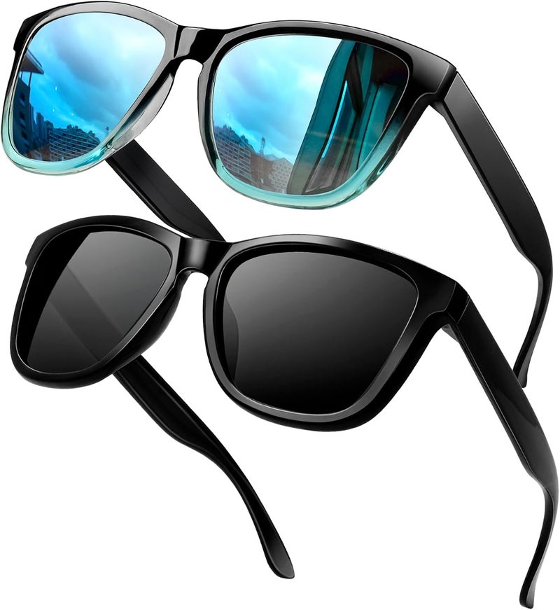 KANASTAL Polarized Sunglasses for Men, Classic Mens Sun Glasses Square, Lightweight Shades for Women 100% UV400 Protection Driving Fishing Outdoor Activities - Image 1