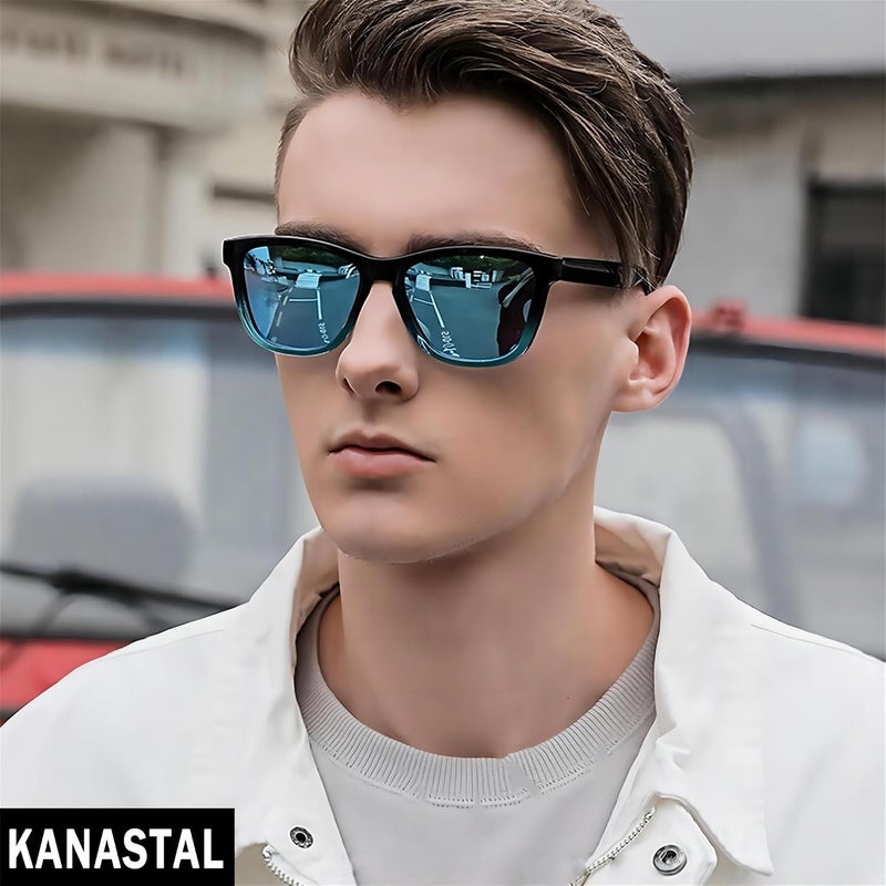 KANASTAL Polarized Sunglasses for Men, Classic Mens Sun Glasses Square, Lightweight Shades for Women 100% UV400 Protection Driving Fishing Outdoor Activities - Image 2