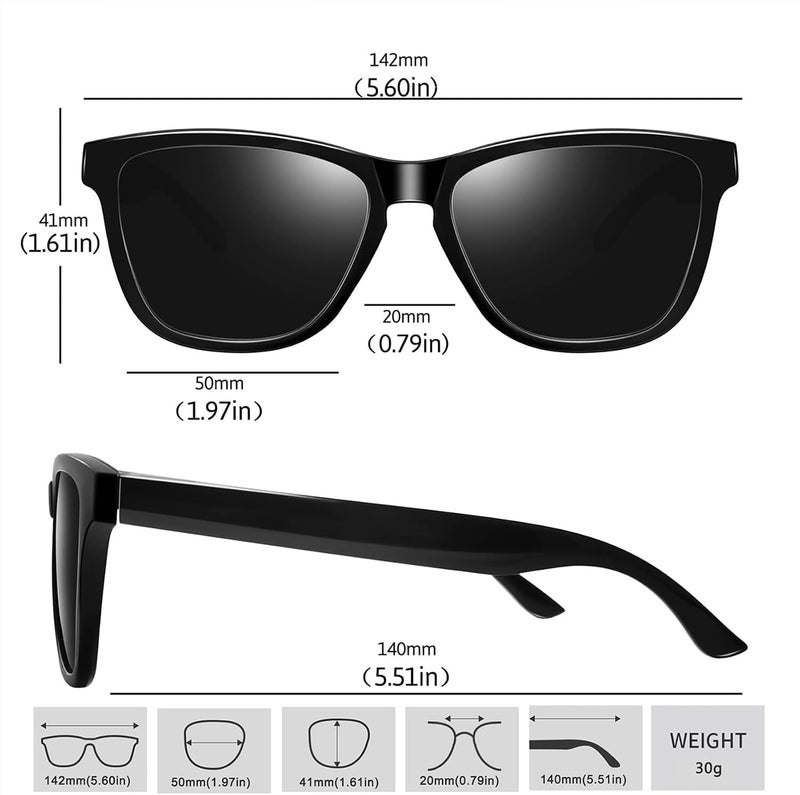 KANASTAL Polarized Sunglasses for Men, Classic Mens Sun Glasses Square, Lightweight Shades for Women 100% UV400 Protection Driving Fishing Outdoor Activities - Image 4
