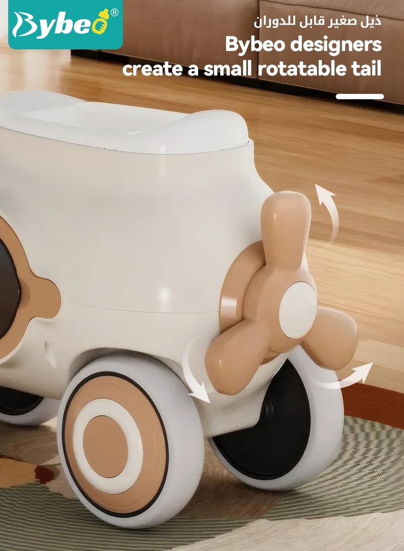 بيبو سيارة ركوب للأطفال، سيارة أرجوحة ممتدة للأطفال مع مكعبات بناء، سيارات أطفال سحرية للأولاد والبنات، ألعاب ركوب للأطفال الصغار، مع عجلات صامتة، ضوء، موسيقى وكبسولة فضائية، للركوب مع الوالدين - Image 4