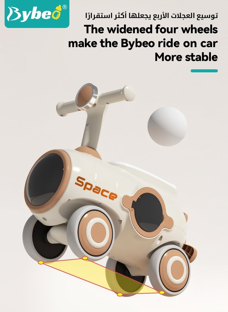 بيبو سيارة ركوب للأطفال، سيارة أرجوحة ممتدة للأطفال مع مكعبات بناء، سيارات أطفال سحرية للأولاد والبنات، ألعاب ركوب للأطفال الصغار، مع عجلات صامتة، ضوء، موسيقى وكبسولة فضائية، للركوب مع الوالدين - Image 5