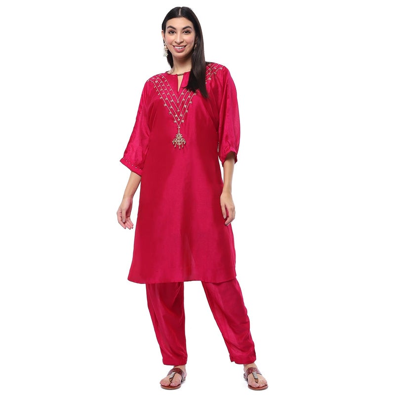 Biba Fuchsia Polyester Straight Set - Image 5