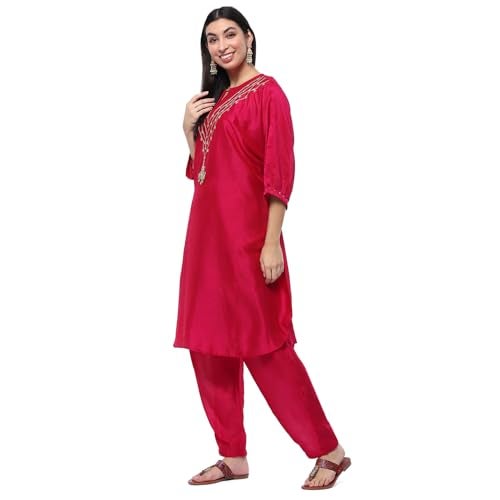 Biba Fuchsia Polyester Straight Set - Image 2