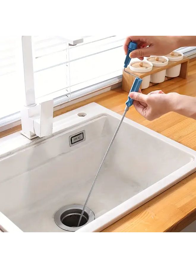 Hand Crank Pipe Unclogger 45 Inch Steel Wire Multifunctional Drain Cleaner Tool - Image 2