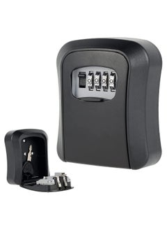 Generic Key Safe Box Code Lock-Storage Key Box Outdoor Wall Mounted Security Password Key Box 4 Combination Code Key Storage Lock Box(black)  - Image 1