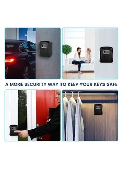 Generic Key Safe Box Code Lock-Storage Key Box Outdoor Wall Mounted Security Password Key Box 4 Combination Code Key Storage Lock Box(black)  - Image 5