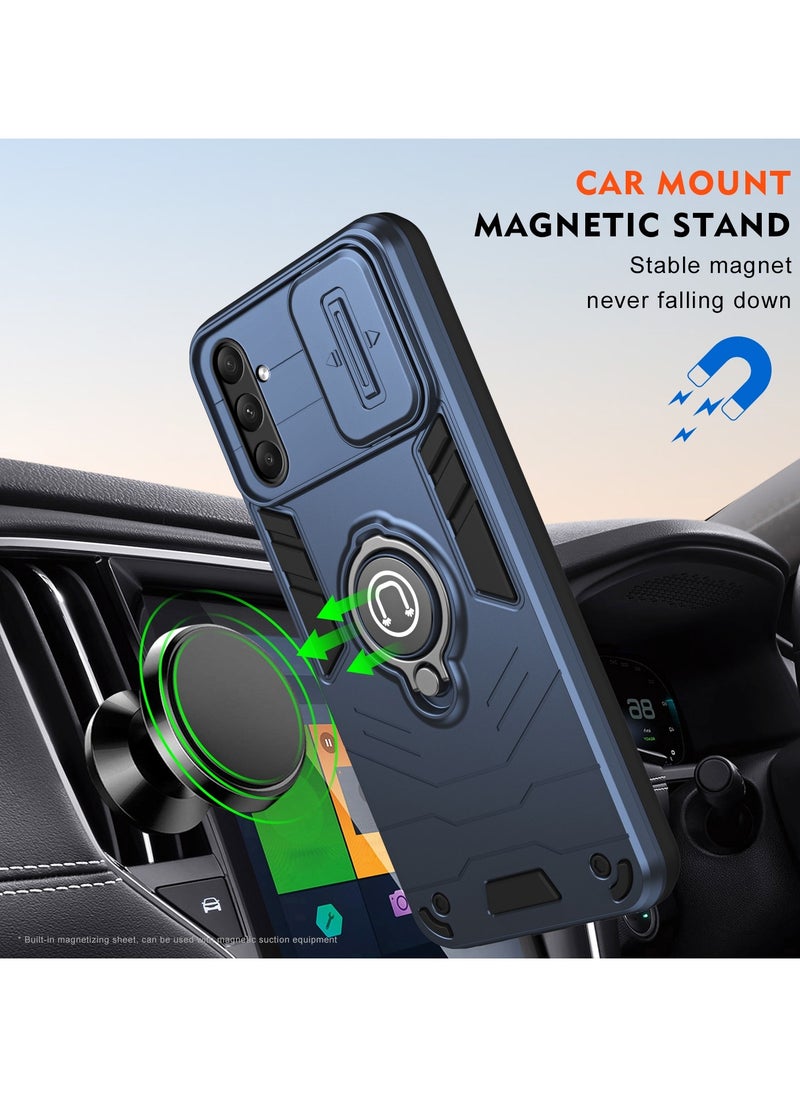 جولدن ماسك جولدن ماسك لهاتف سامسونج جالاكسي اية 34 (Samsung Galaxy A34) جراب الحماية الفائقه مع دبله معدانيه وباب جرار لحماية كاميرة الهاتف - (ازرق داكن)  - Image 5