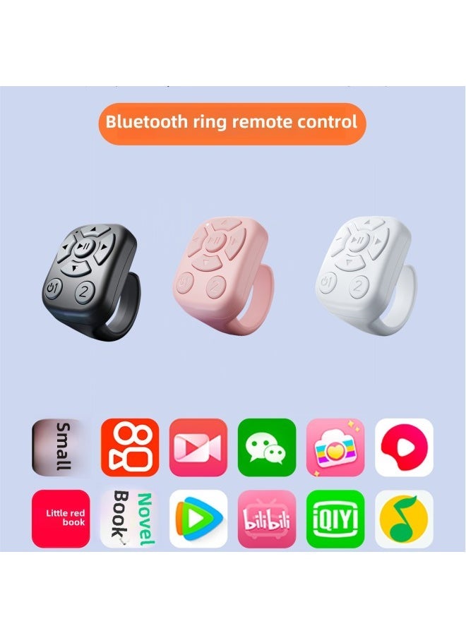 TikTok Ring Remote Control Bluetooth Ring Page Flipper TikkTok Picker Multifunction Mobile Phone Remote Control-Color:J6 Pink-english Box  - Image 1