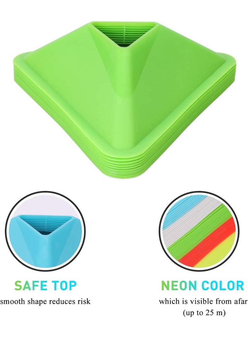 أقماع تدريب رياضية مثلثة كبيرة متعددة الألوان بفتحة علوية - Image 5