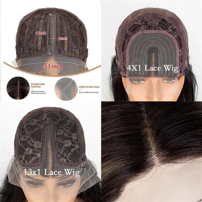 Realistic Wigs Long Straight Hair Ash Blonde Highlights Lace Wigs Pre Plucked Natural Hairline T Part Glueless Heat Resistant Synthetic Front for Women Women Hairstyle(13X1 T Part Lace Wig,20inches) - Image 2