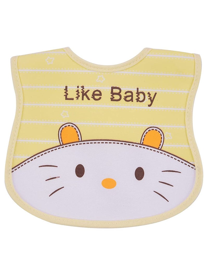 Tinny Tots Pack of 3 Baby Double Layered Waterproof Feeding Aprons Bibs Cute Attractive Designs Drool Bibs With Snaps Set For New Borns/Toddlers (DESIGN 1;LIKE BEAR) - Image 3