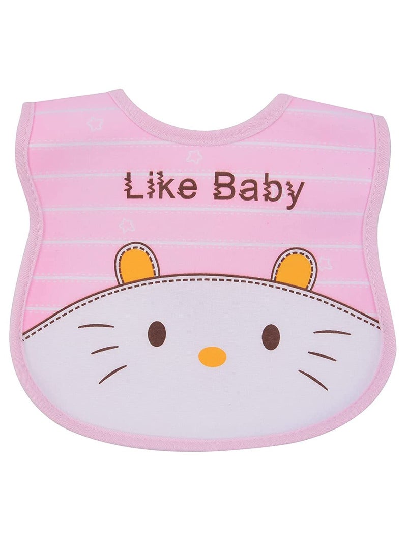 Tinny Tots Pack of 3 Baby Double Layered Waterproof Feeding Aprons Bibs Cute Attractive Designs Drool Bibs With Snaps Set For New Borns/Toddlers (DESIGN 1;LIKE BEAR) - Image 4