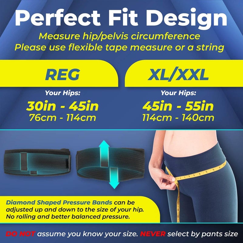 Sparthos Sacroiliac Si Hip Belt Relief from Si Joint, Sciatica, Lower Back Pain - Support Brace for Women and Men - for Sacral, Hip Loc Up, Anterior Pelvic Tilt Correction Braces (Black-XL+) - Image 5