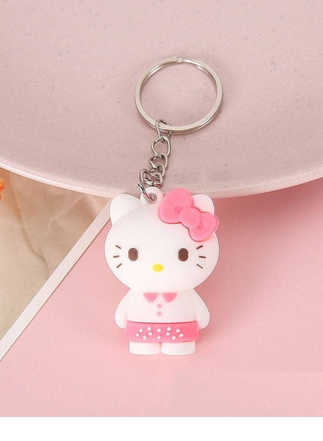 ميدالية مفاتيح كرتونية مميزة اكسسوار لطيف سلسلة مفاتيح بشخصية هيلو كاتي  يتناسب مع السيارة والمحفظة والحقيبة هدية ابداعية لطيفة - Image 1