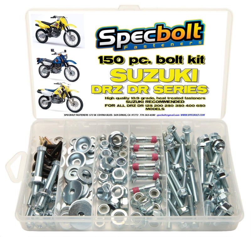 Specbolt Fasteners 150pc Specbolt Suzuki DRZ DR Four Stroke Bolt Kit - OEM Spec Fastener Set for Maintenance & Restoration of DRZ400 & DRZ400SM - Image 3