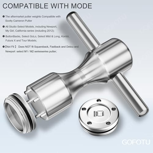 Gofotu Golf Weight 2pcs 5g/10g/15g/20g/25g/30g/35g/40g/45g Golf Weights Wrench compatible with Titleist Scotty Cameron Putter Newport (2pcs 10g+Wrench) - Image 3