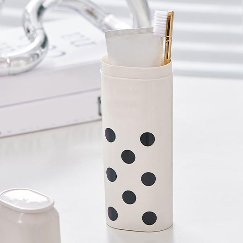 Travel Toothbrush Holder Fashionable Portable Toothbrush Cup Case with Compartment Space for Business Trips Travel Made of Food Grade Plastic Lightweight Compact Design - Image 4