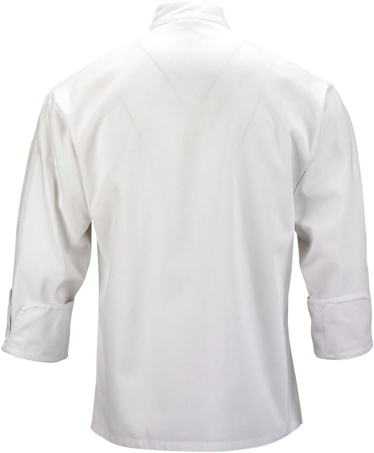 Mercer Culinary M60010WH6X Millennia Men's Cook Jacket with Traditional Buttons, 6X-Large, White - Image 2