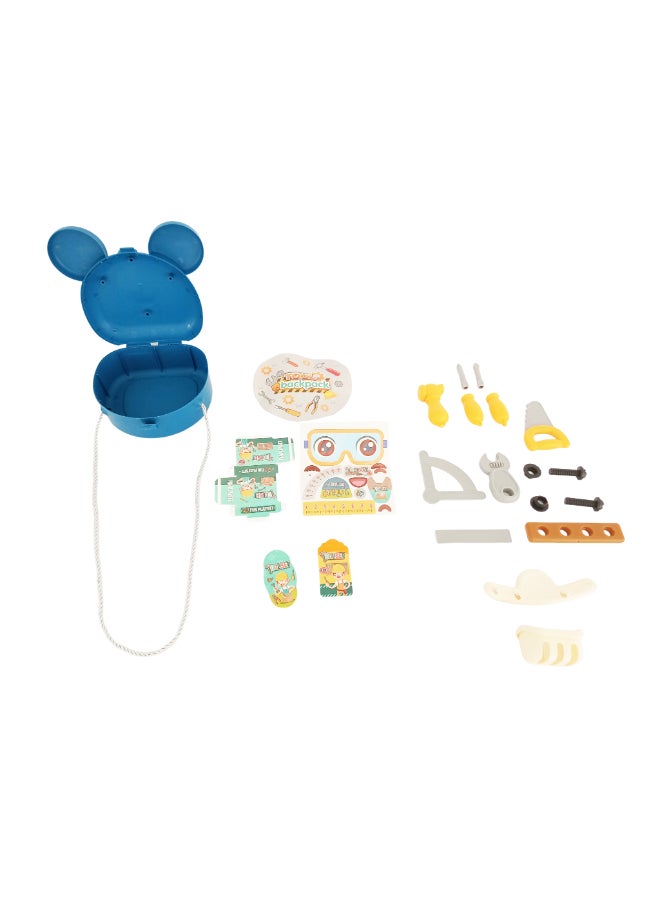 Galaxy Toys مجموعة ألعاب حقيبة أدوات جالاكسي - 23 قطعة | تشمل مطرقة، مفتاح ربط، منشار والمزيد | لعبة تفاعلية للأطفال | قابلة للحمل وممتعة في تمثيل الأدوار في البناء - Image 4