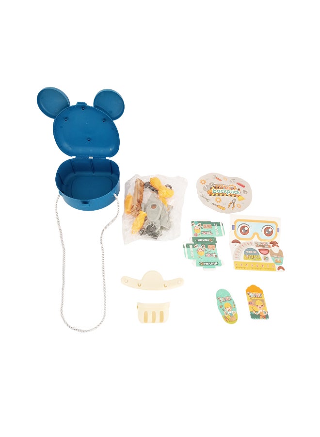 Galaxy Toys مجموعة ألعاب حقيبة أدوات جالاكسي - 23 قطعة | تشمل مطرقة، مفتاح ربط، منشار والمزيد | لعبة تفاعلية للأطفال | قابلة للحمل وممتعة في تمثيل الأدوار في البناء - Image 3