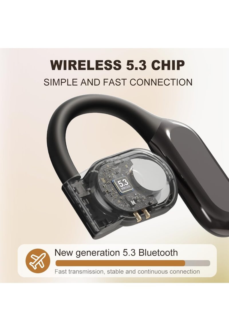 Ai Translating Ear Buds, Wireless Bluetooth Translation Earbuds Real Time Language Translator, 144 Languages Play Music Bluetooth Over-Ear for Business Learning Travel, Black