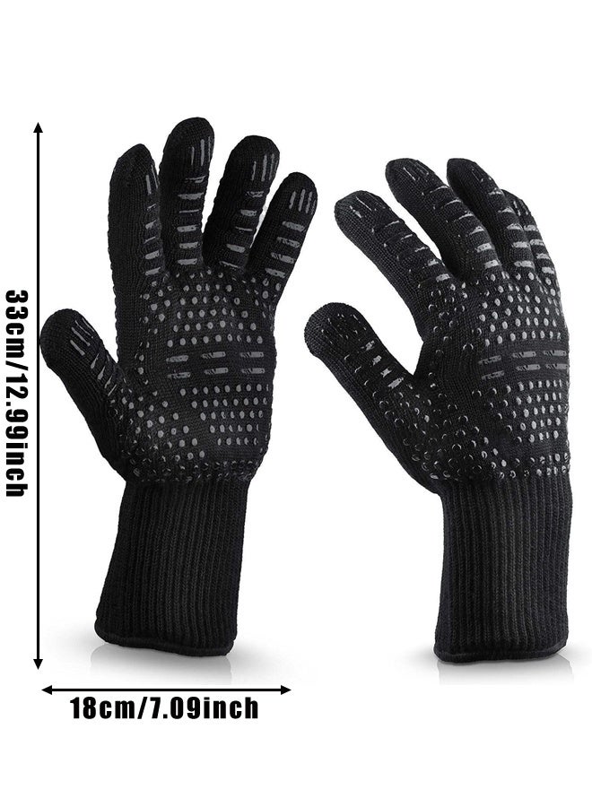 قفازات مقاومة للحرارة للفرن والشواء - قفازات سيليكون منقطة مانعة للانزلاق - مقاس واحد يناسب معظم الأحجام - مثالية للفرن والشواية والخبز والطبخ - Image 2