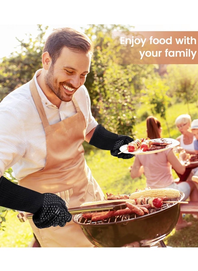 قفازات مقاومة للحرارة للفرن والشواء - قفازات سيليكون منقطة مانعة للانزلاق - مقاس واحد يناسب معظم الأحجام - مثالية للفرن والشواية والخبز والطبخ - Image 5