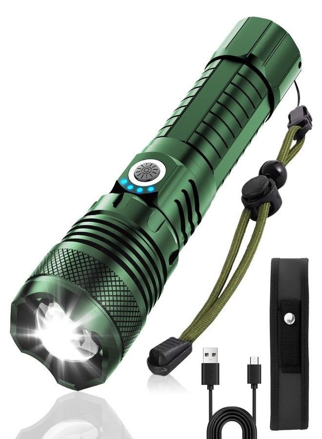 Victoper Green LED Flashlights, High Powered 1,000,000 Lumens Super Bright Tactical Flashlight, Rechargeable, 5 Modes Zoomable Waterproof Flash Lights for Emergency, Outdoor, Home, Camping - Image 1