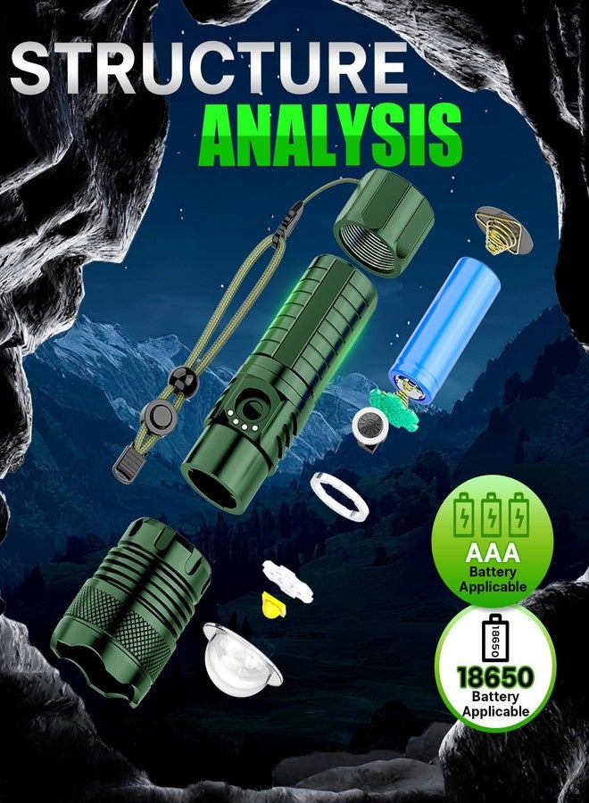 Victoper Green LED Flashlights, High Powered 1,000,000 Lumens Super Bright Tactical Flashlight, Rechargeable, 5 Modes Zoomable Waterproof Flash Lights for Emergency, Outdoor, Home, Camping - Image 5