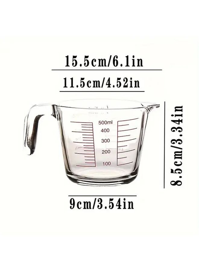 500ml Large Capacity Glass Mixing Bowl With Measurement Markings Microwave Oven Safe - Image 3