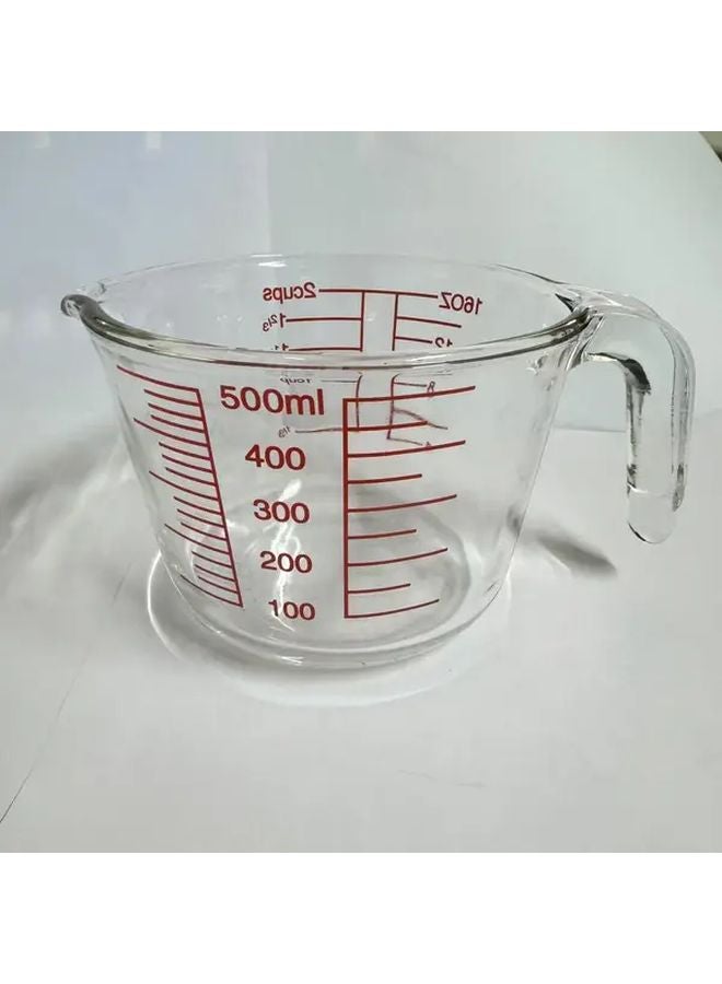 500ml Large Capacity Glass Mixing Bowl With Measurement Markings Microwave Oven Safe - Image 1