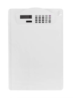 KASTWAVE Multifunctional Clipboard with Calculator Plastic Storage Clipboard Pen Clip Writing Pad File Folders Business Office Document Holder A4 Letter Size Clipboard for School Meeting Classes (White)  - Image 1