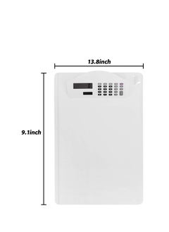 KASTWAVE Multifunctional Clipboard with Calculator Plastic Storage Clipboard Pen Clip Writing Pad File Folders Business Office Document Holder A4 Letter Size Clipboard for School Meeting Classes (White)  - Image 5