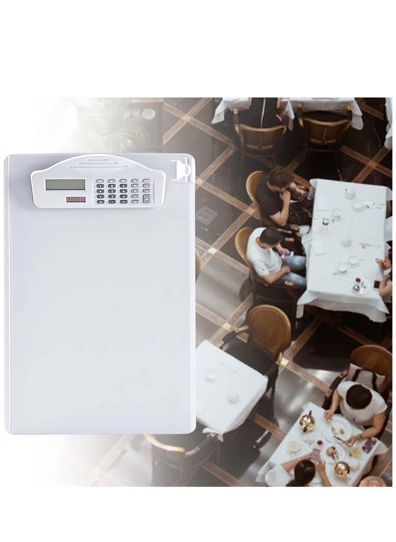 KASTWAVE - Multifunctional Clipboard with Calculator Plastic Storage Clipboard Pen Clip Writing Pad File Folders Business Office Document Holder A4 Letter Size Clipboard for School Meeting Classes (White) - Image 1