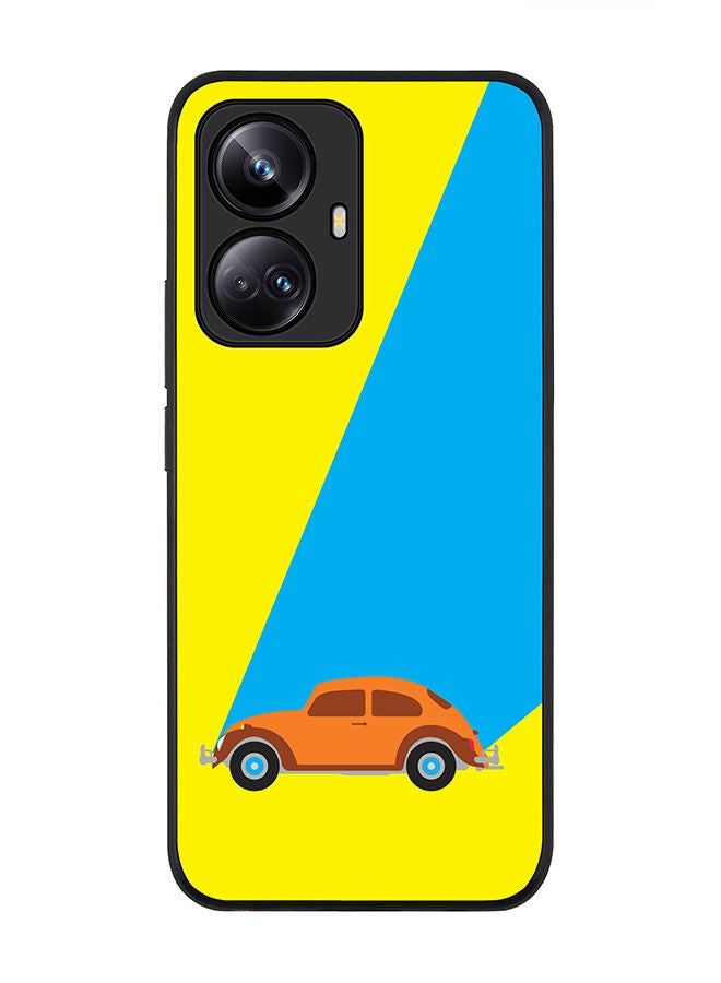 Stylizedd Rugged Black edge case for Realme 10 Pro Plus 5G Slim fit Soft Case Flexible Rubber Edges Anti Drop TPU Gel Thin Cover -  Retro Bug Yellow  - Image 1