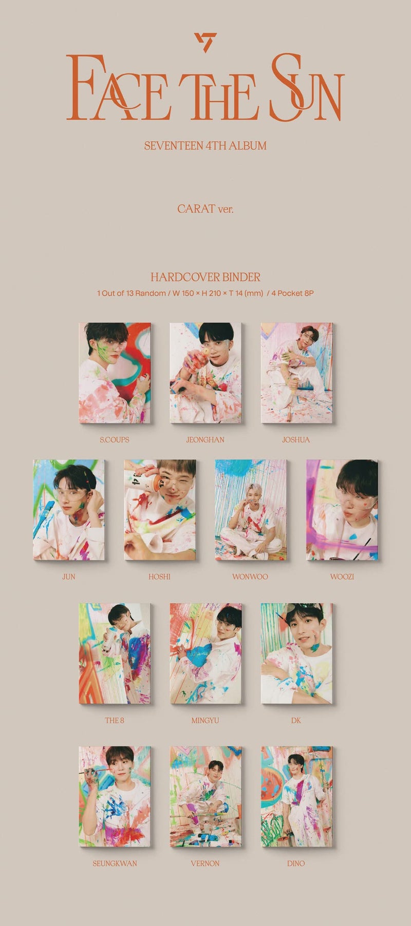 PLEDIS SEVENTEEN - Face the Sun [CARAT ver.] 4th Album+Extra Photocards Set (Random ver.), 150 x 210 x 14 mm, PLD0155 - Image 2